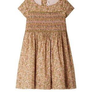 Floral Kids Dress - taupe/ light pink